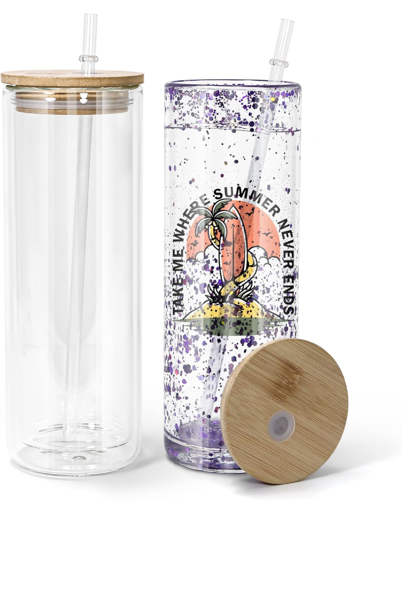 25oz Glass Snow Globe Cup